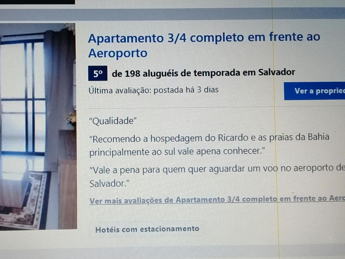 Apartamento 3/4 Completo Em Frente Ao Aeroporto Salvador Kültér fotó
